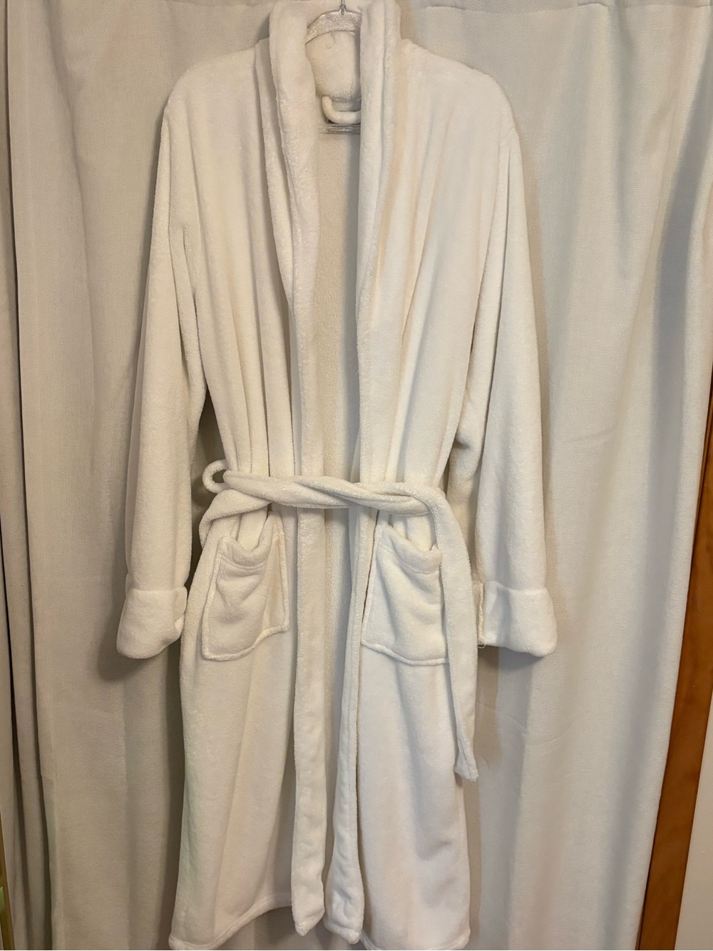 Plush White Bath Robe with Belt